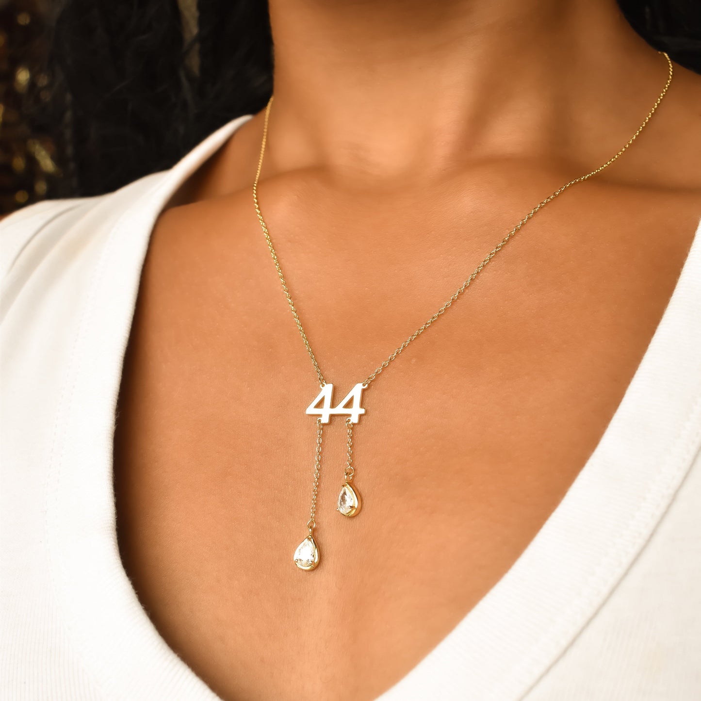 Custom Initial/Number Drip Necklace Necklaces Bob