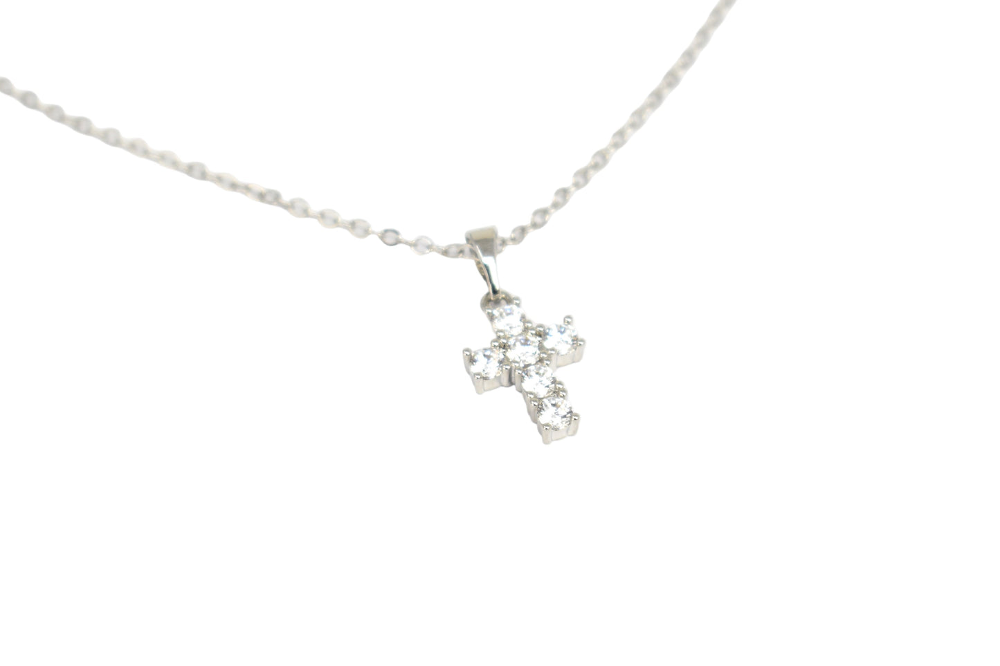 Dainty Crystal Cross Necklace necklace grace