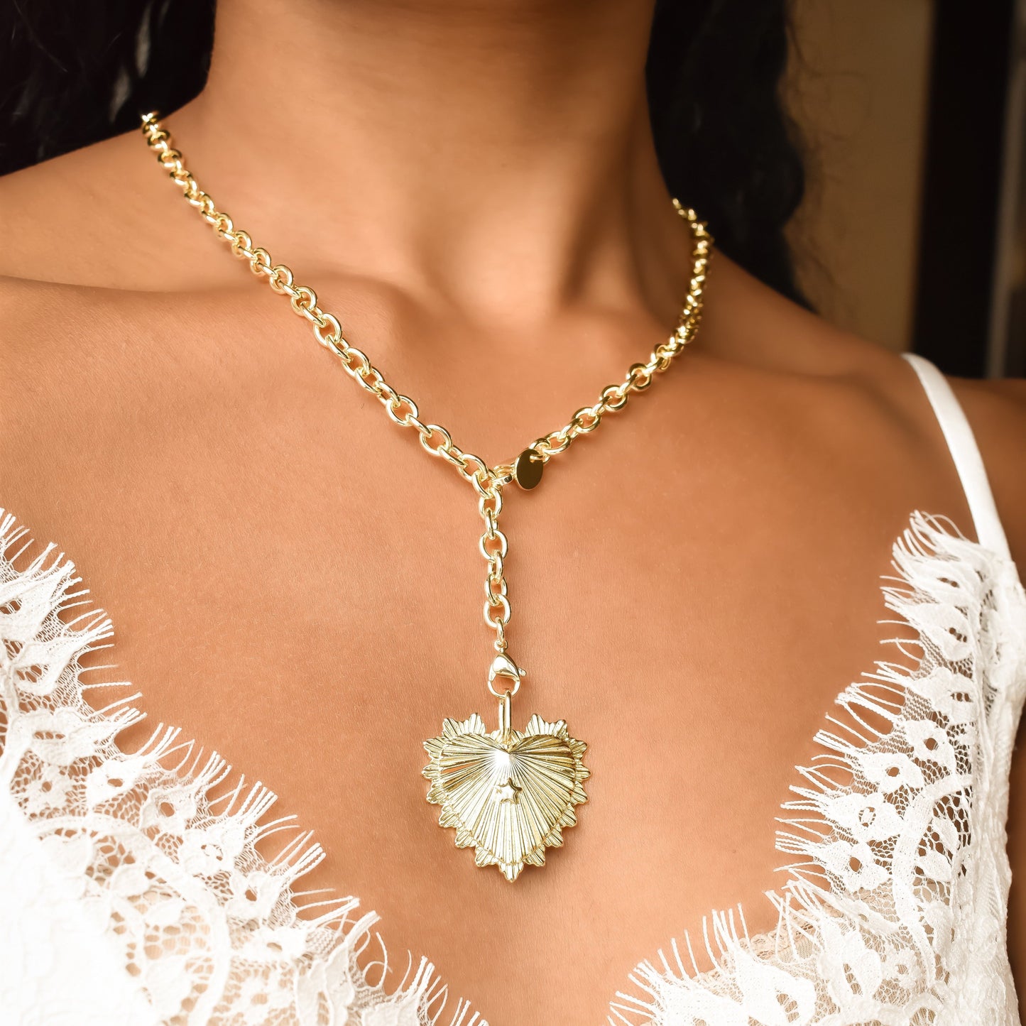 Newport Heart Lariat Charm Necklace Necklaces Joyce