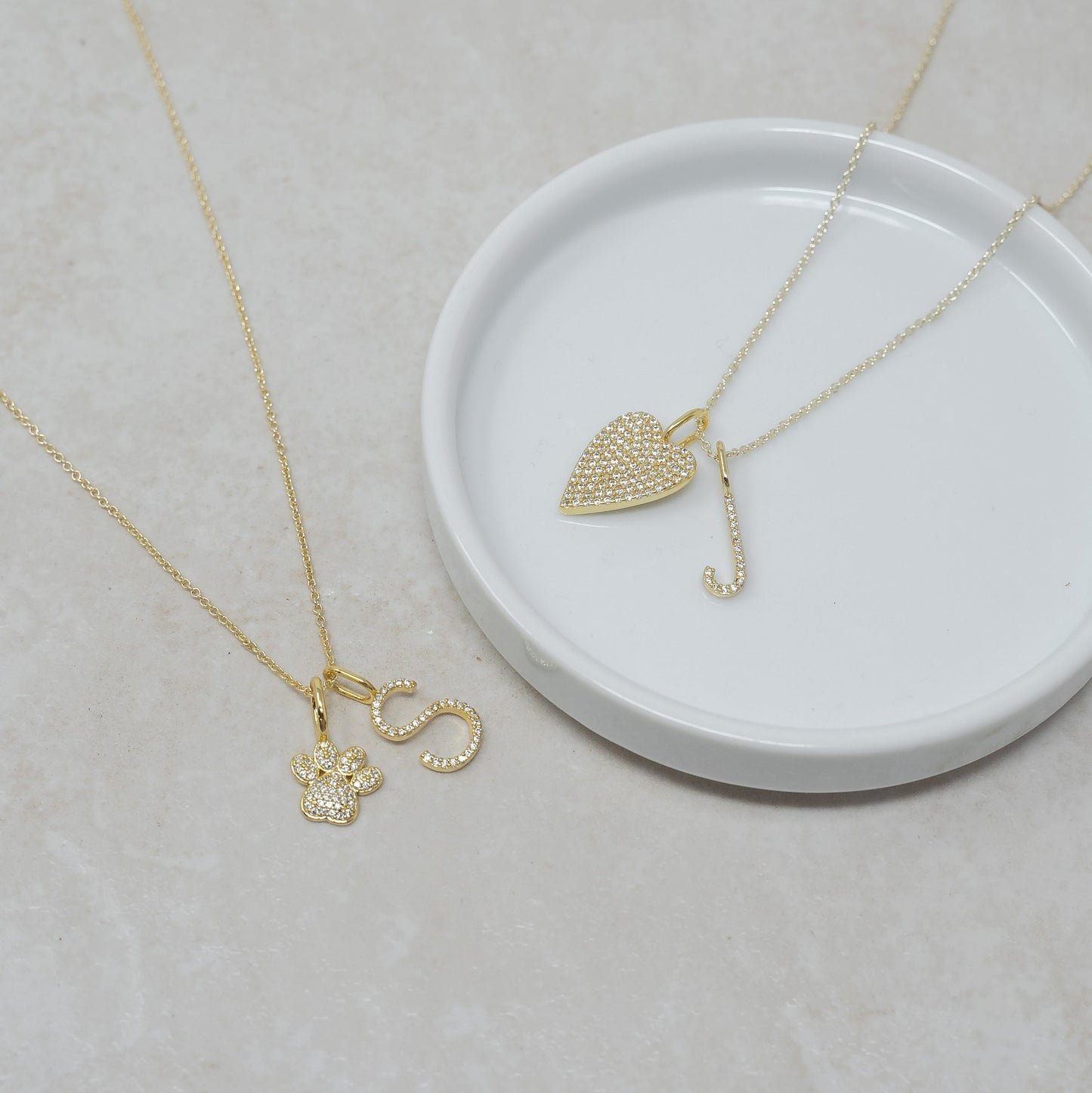Sleek Initial Charm Charms & Pendants The Sis Kiss