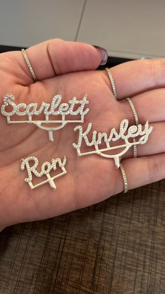 Custom Crystal Script My Mantra Name Necklace necklace Saida