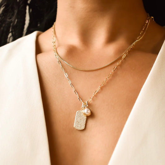 Bezel Stone Pearl Charm Charms & Pendants Joyce