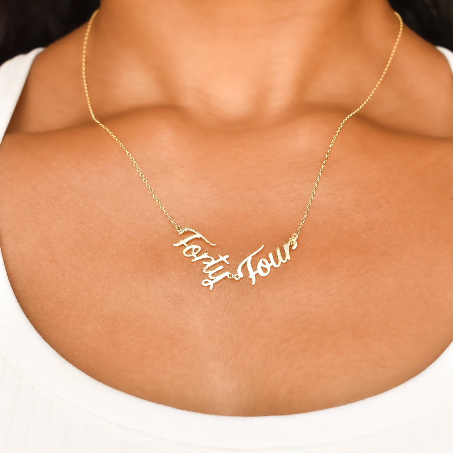 Custom Cursive Number Necklace Necklaces Bob
