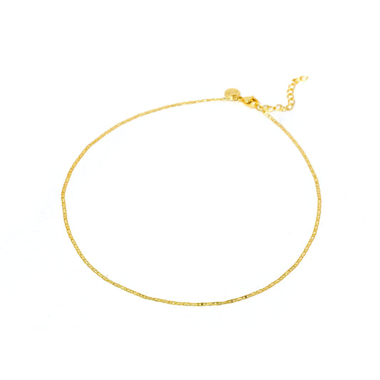 Skinny Anchor Chain Necklace Necklaces The Sis Kiss Yellow Gold