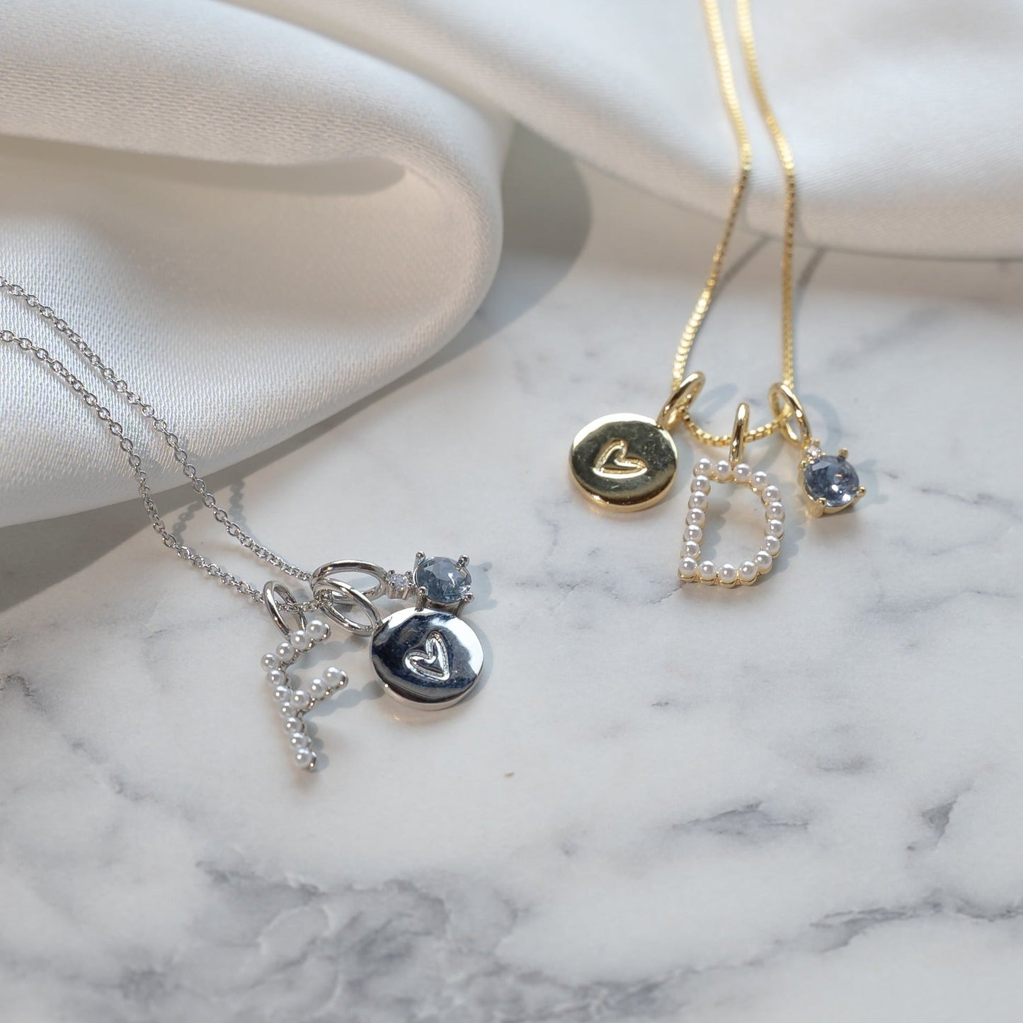 Pearl Initial Charm Charms & Pendants The Sis Kiss
