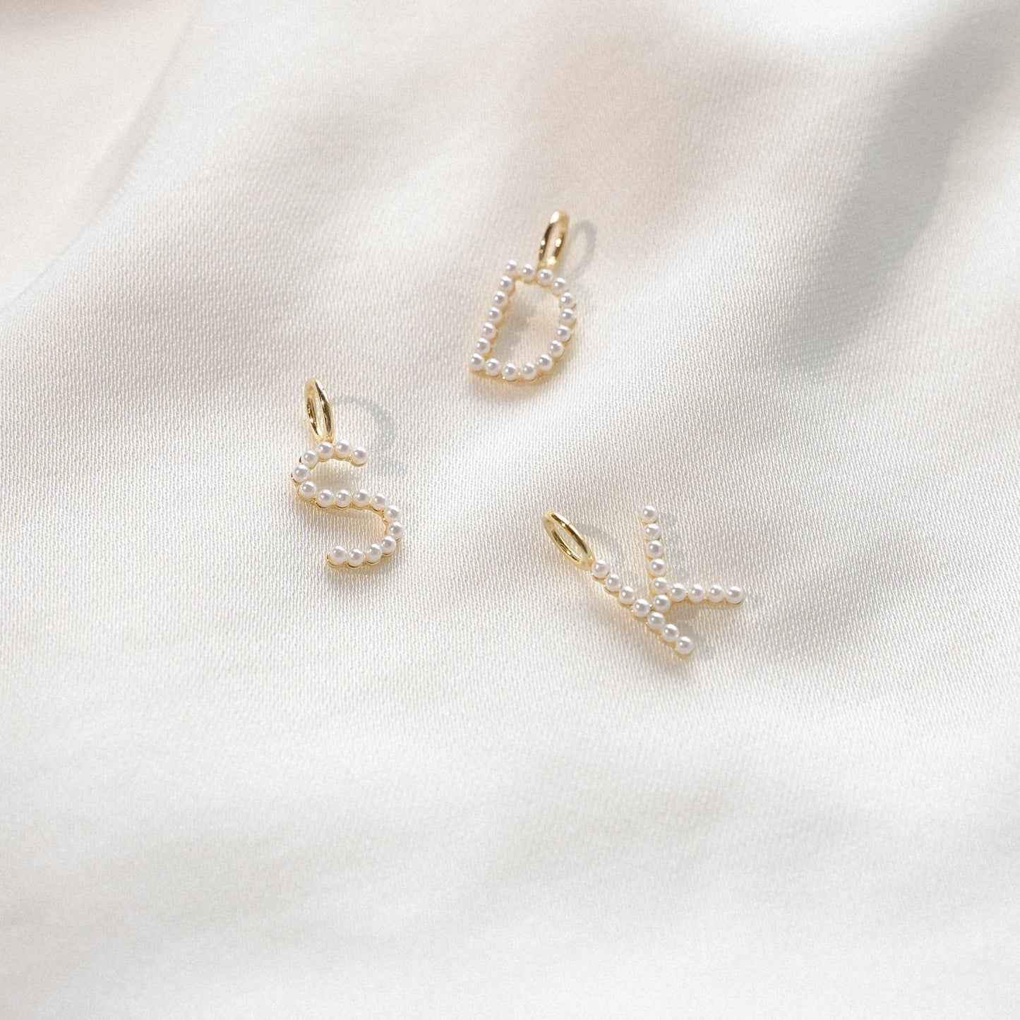 Pearl Initial Charm Charms & Pendants The Sis Kiss