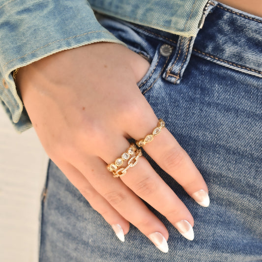 Pear Shaped Eternity Band Rings Crystal