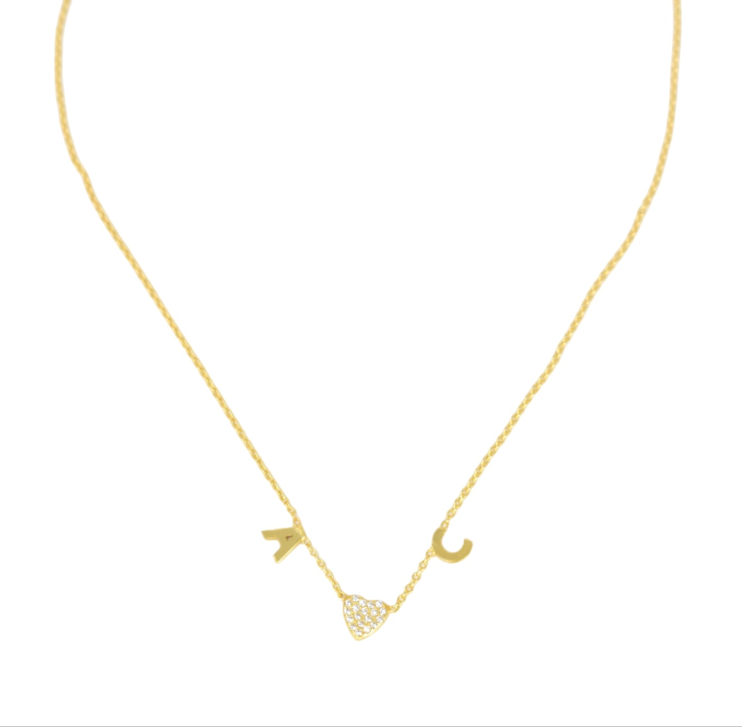 Custom Initial Heart Necklace necklace Bob