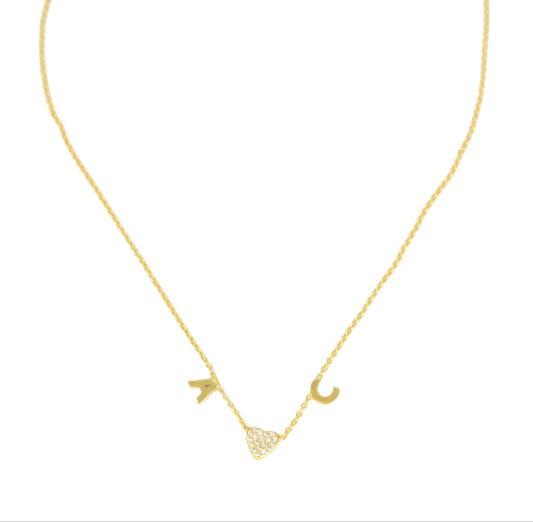 Custom Initial Heart Necklace necklace Bob