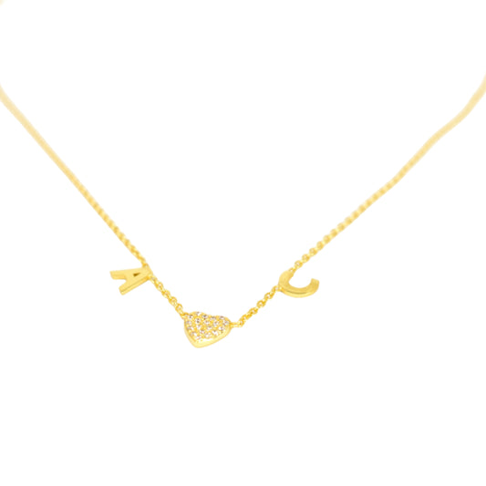 Custom Initial Heart Necklace necklace Bob