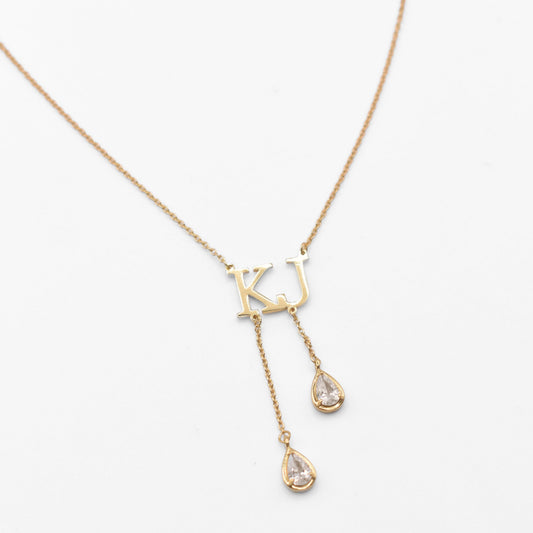 Custom Initial/Number Drip Necklace Necklaces Bob