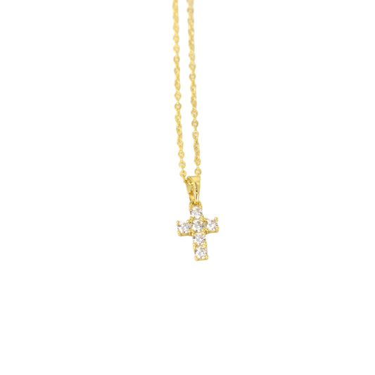 Preorder- Dainty Crystal Cross Necklace necklace grace