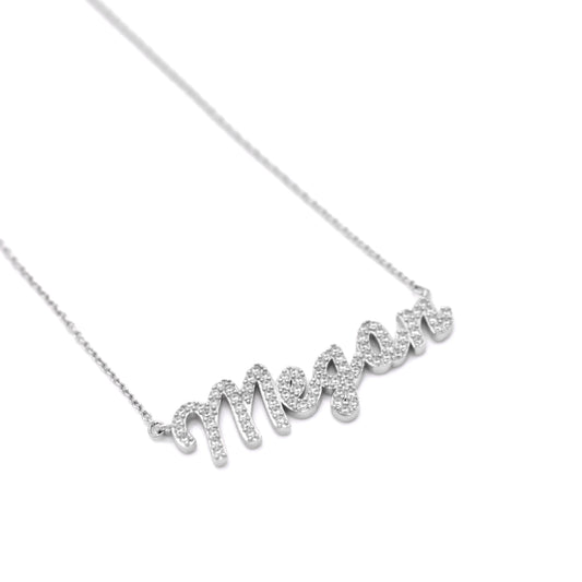Custom Crystal Script Nameplate Necklace necklace Saida