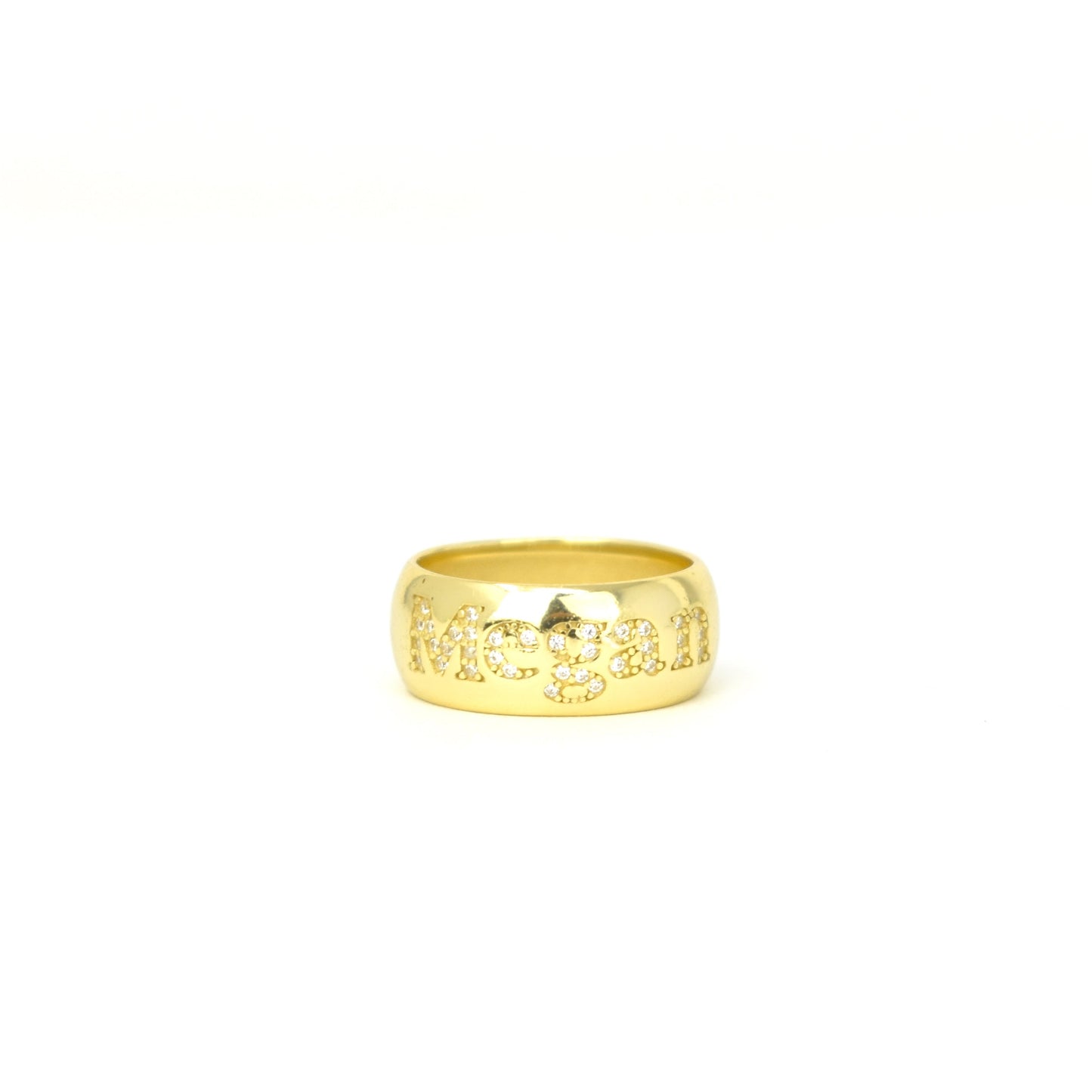Custom Name Band Ring with Crystals Rings Bob