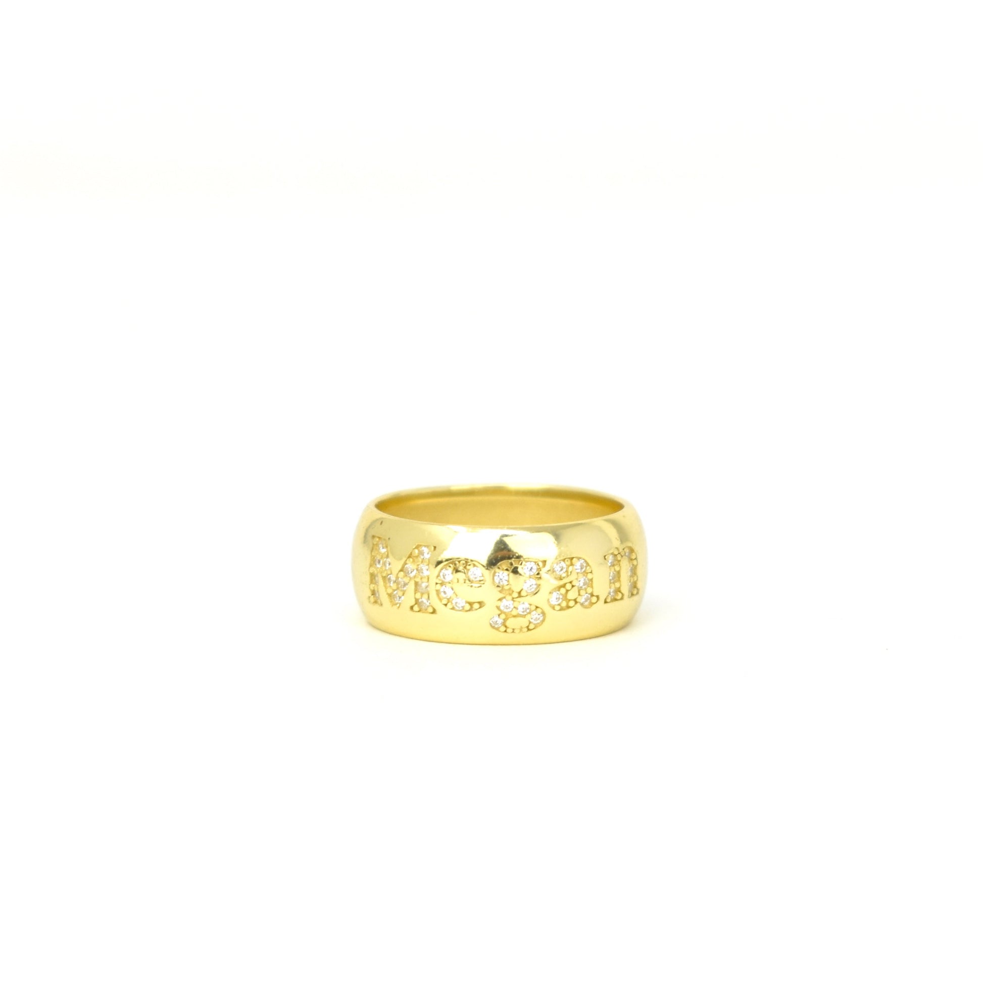 Custom Name Band Ring with Crystals Rings Bob