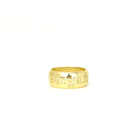 Custom Name Band Ring with Crystals Rings Bob