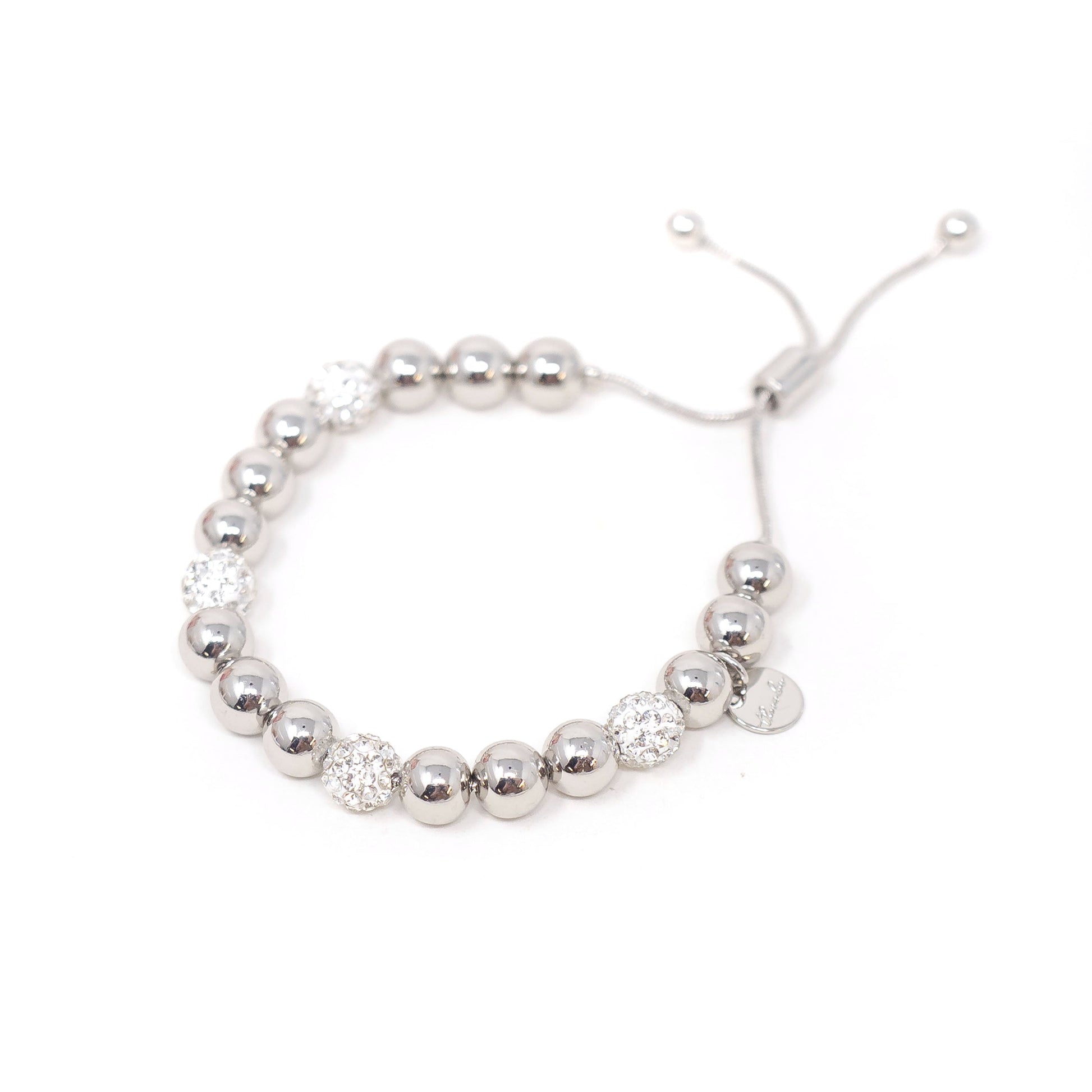 Dover Beaded Adjustable Bracelet JEWELRY The Sis Kiss Silver Large (8mm)