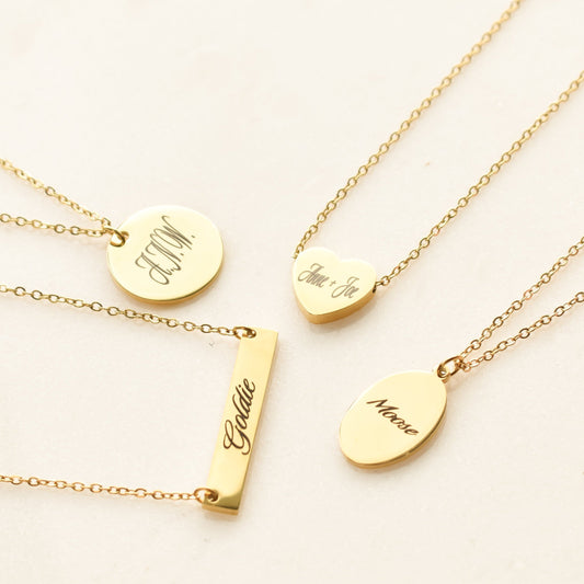 Custom Engraved Oval Necklace Necklaces Laser Outpost