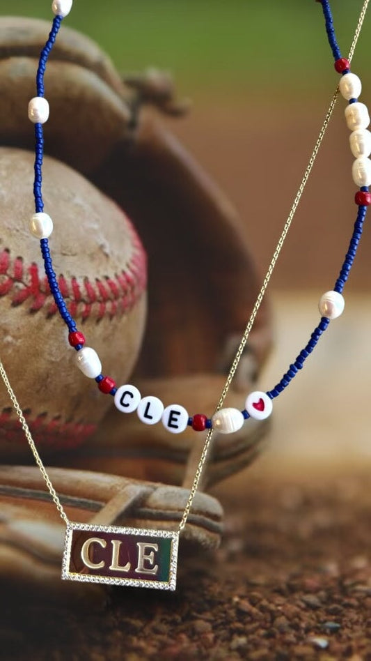 Home Team CLE Bead and Pearl Necklace Necklaces The Sis Kiss