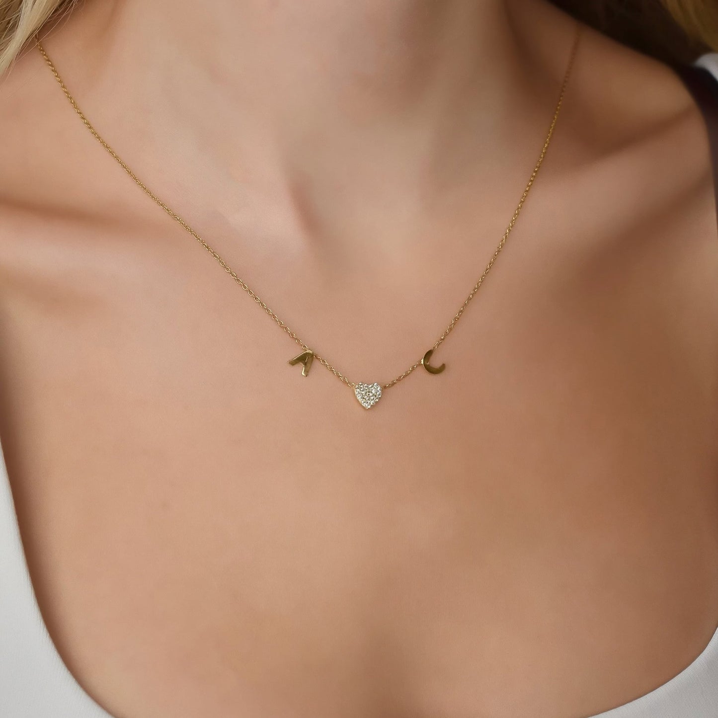 Custom Initial Heart Necklace necklace Bob