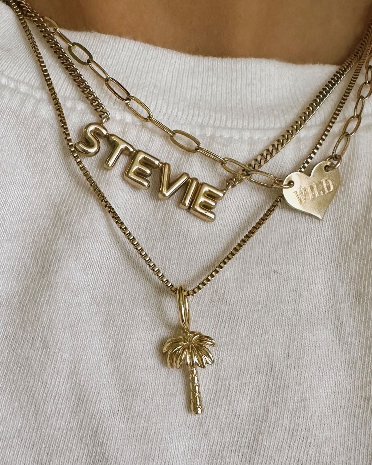 Custom Bubble Letters Nameplate Necklace necklace Saida