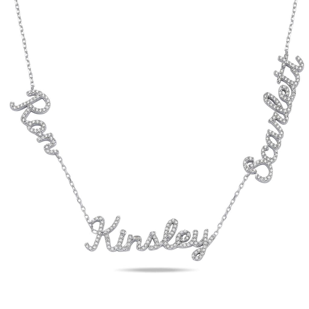 Custom Crystal Script My Mantra Name Necklace necklace Saida