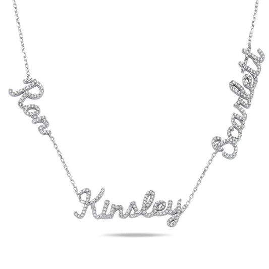 Custom Crystal Script My Mantra Name Necklace necklace Saida