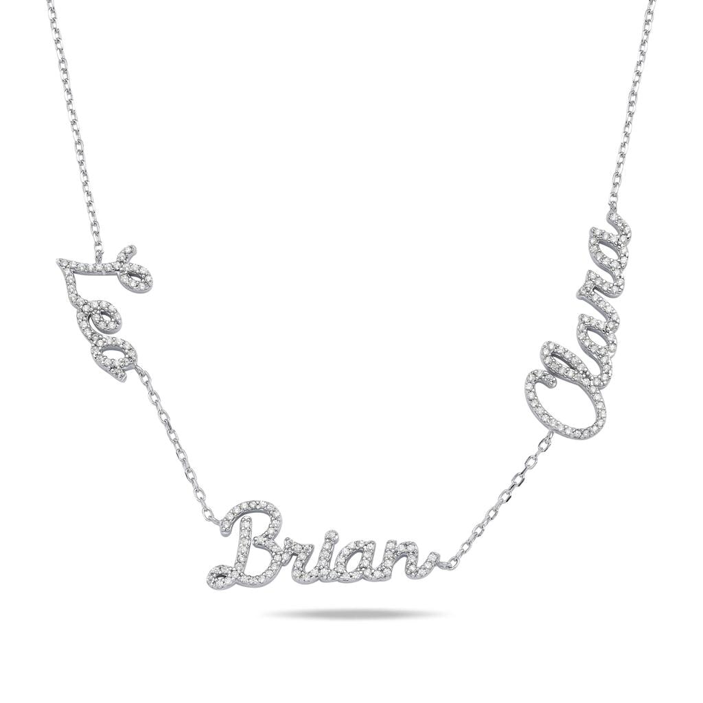 Custom Crystal Script My Mantra Name Necklace necklace Saida