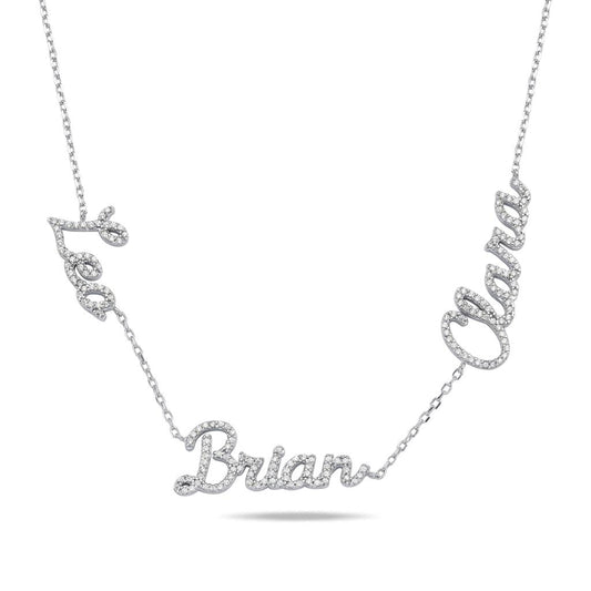 Custom Crystal Script My Mantra Name Necklace necklace Saida
