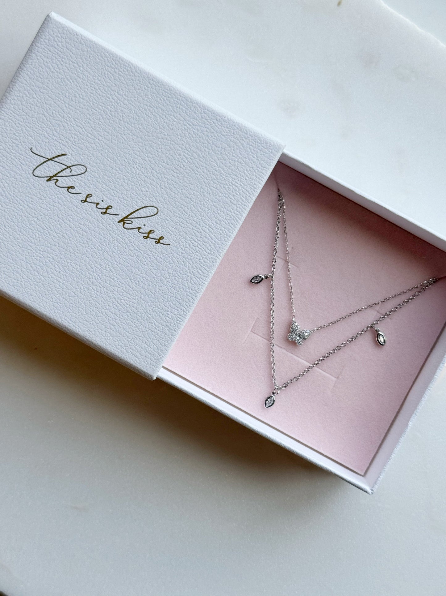 Crystal Dainty Butterfly Set Necklaces Sis Kiss