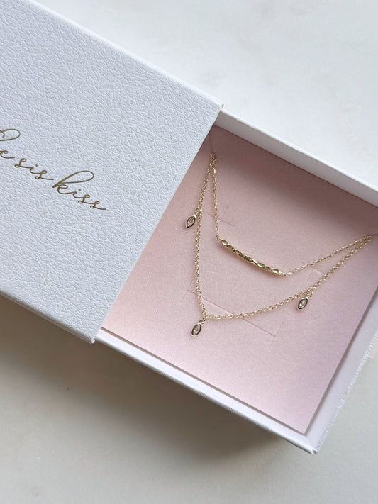 Crystal Bar Necklace Set Necklaces Sis Kiss