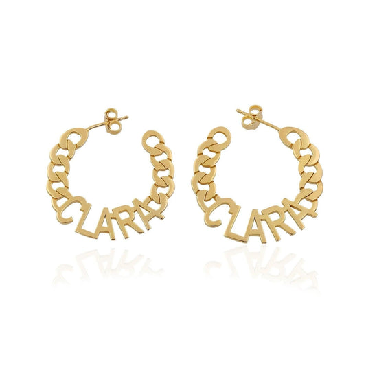 Custom Chain Link Name Hoop Earrings JEWELRY Saida