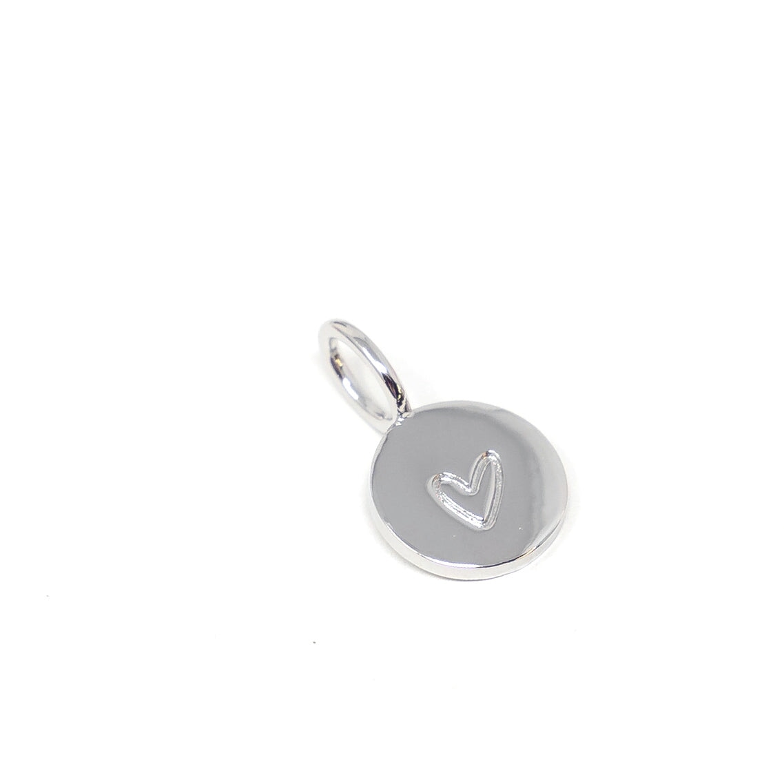 Engraved Heart Charm Charms & Pendants The Sis Kiss Silver