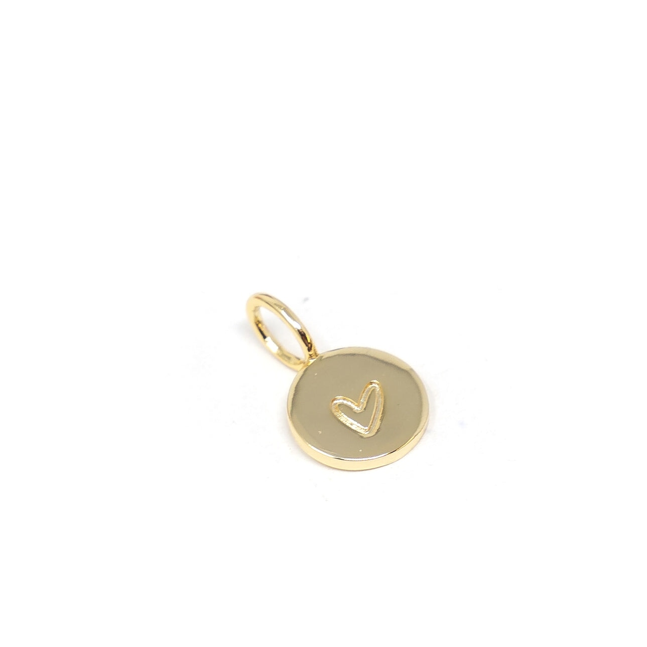 Engraved Heart Charm Charms & Pendants The Sis Kiss Yellow Gold