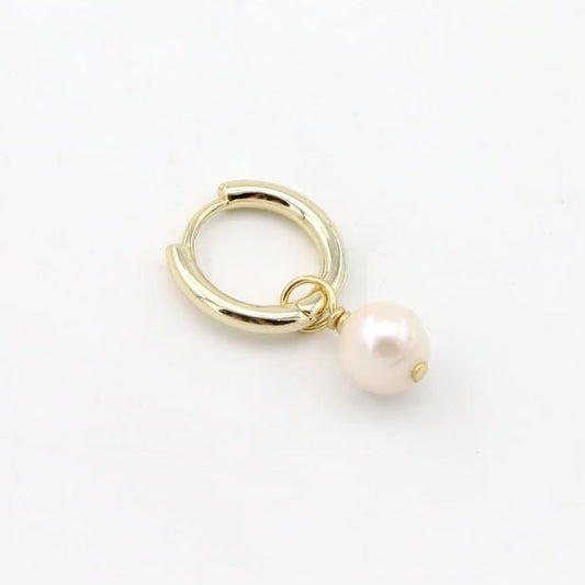 Choose Your Charms Huggie Pearl Charm Earrings Saida
