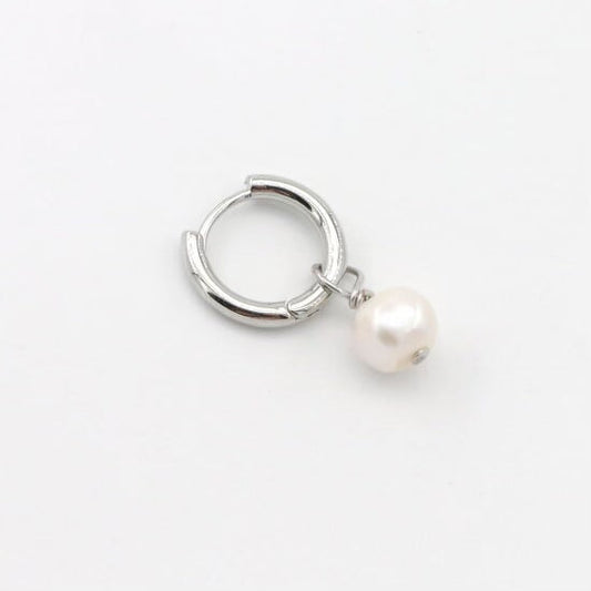 Choose Your Charms Huggie Pearl Charm Earrings Saida