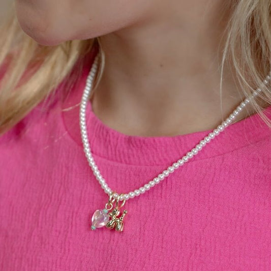 Pink Beaded Charm Necklace The Sis Kiss