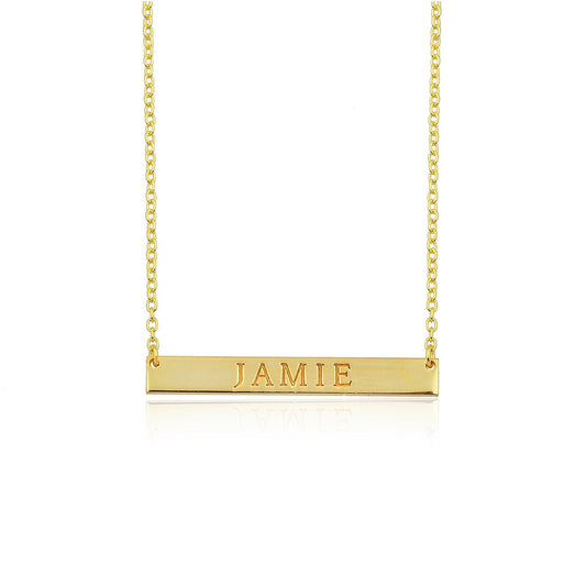 Custom Single Bar Nameplate Necklace JEWELRY Saida