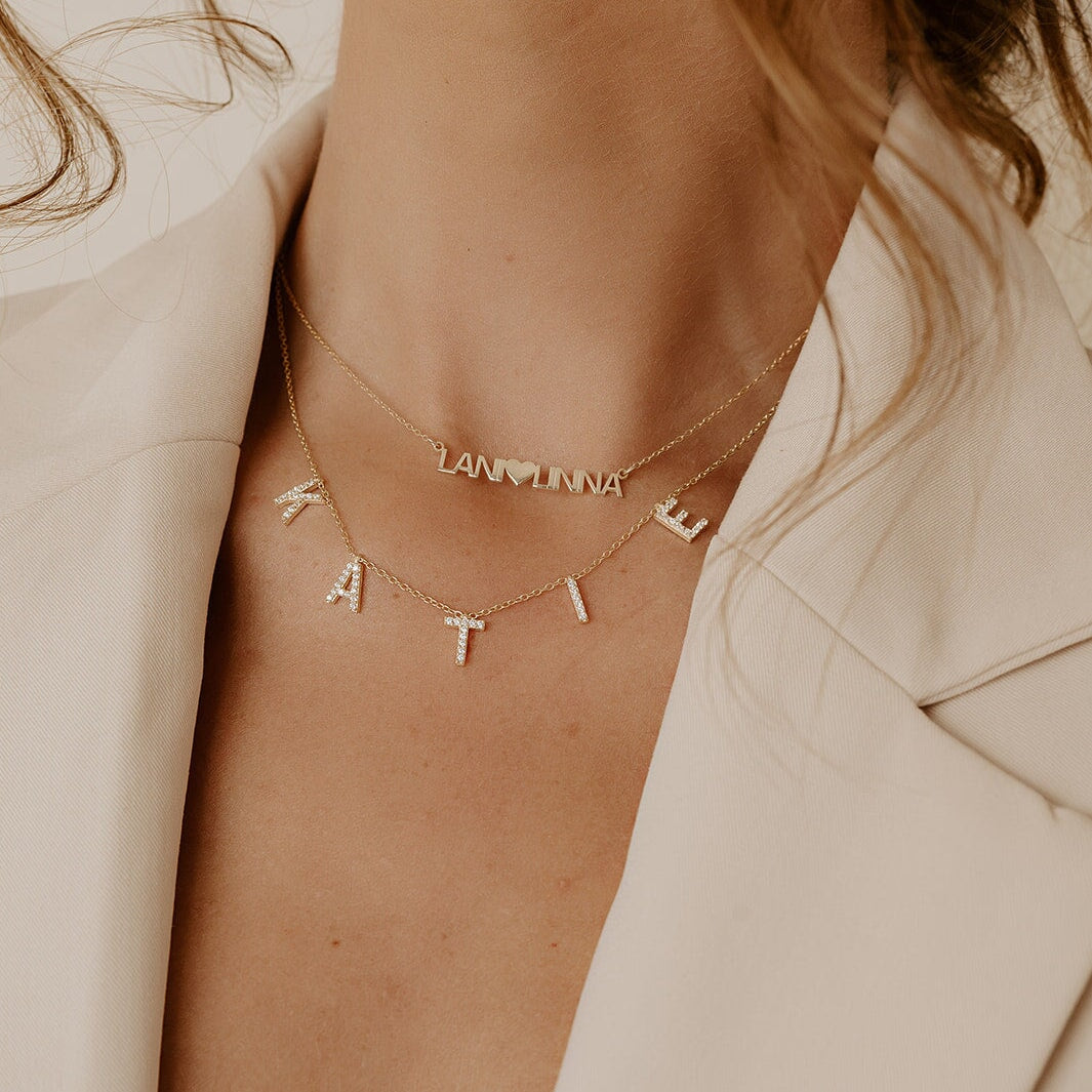 Custom Heart Connection Name Necklace necklace Saida