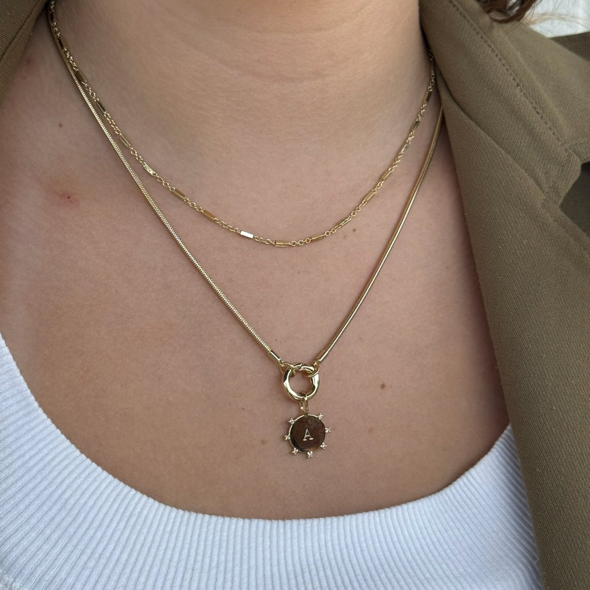 Sophia Snake Chain Charm Necklace Necklaces Joyce