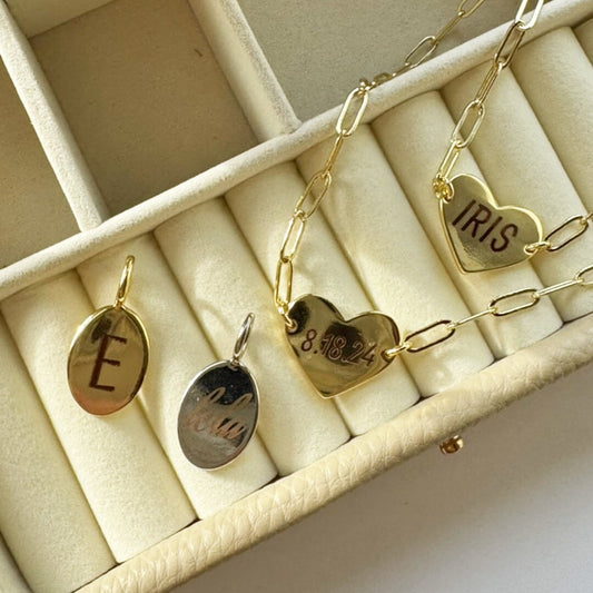 Custom Engraved Heart Paperclip Necklace Necklaces Joyce