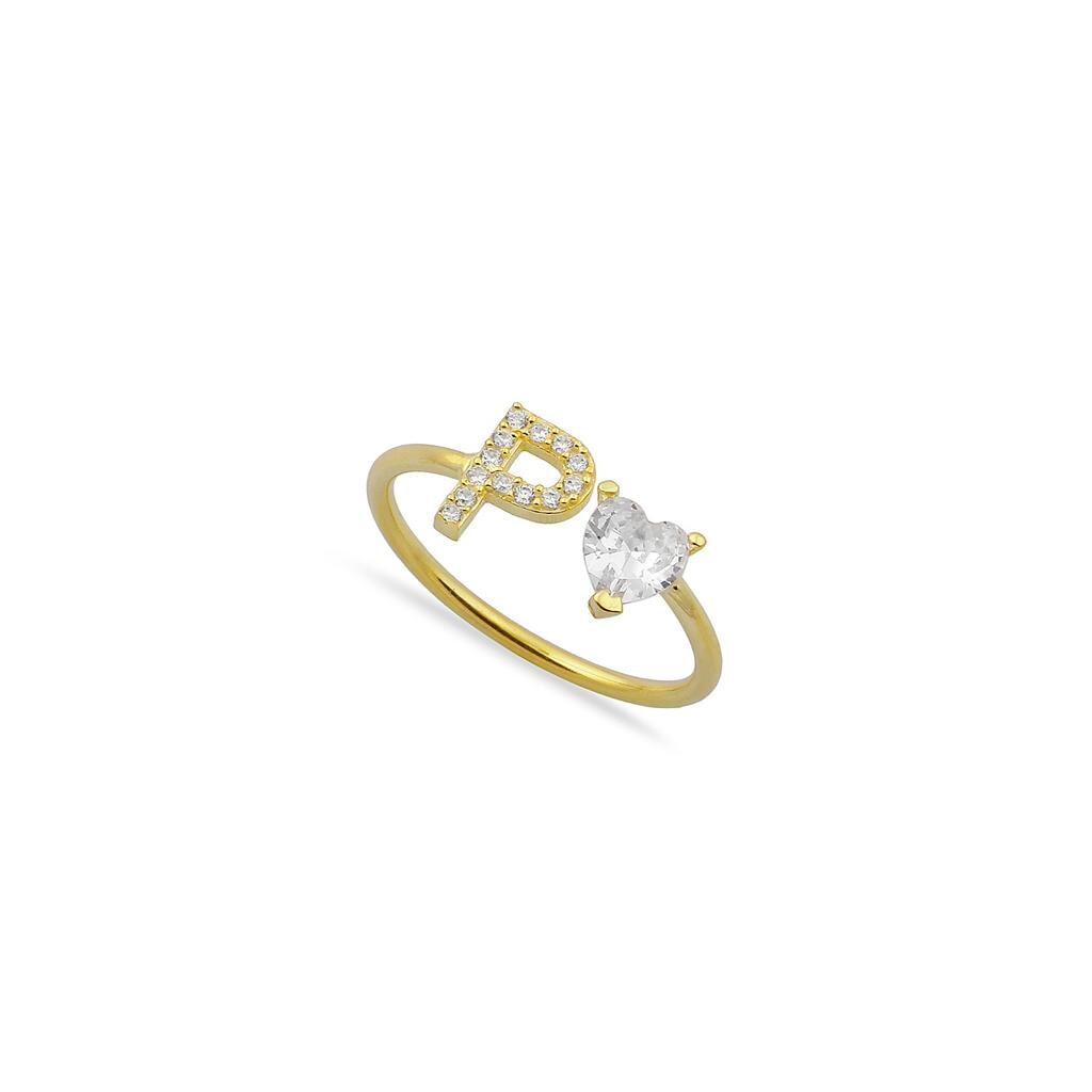 Custom Heart Initial Ring JEWELRY Saida
