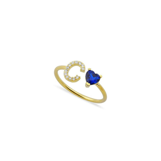Custom Heart Initial Ring JEWELRY Saida