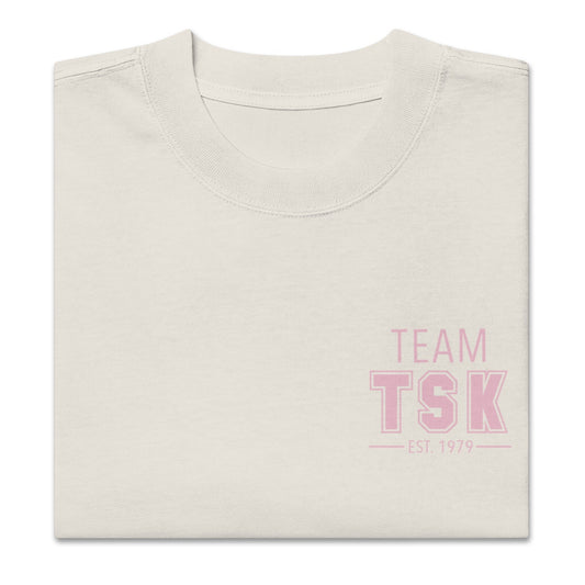 Team TSK Oversized faded t-shirt The Sis Kiss