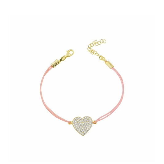 Crystal Heart Cord Bracelet JEWELRY The Sis Kiss