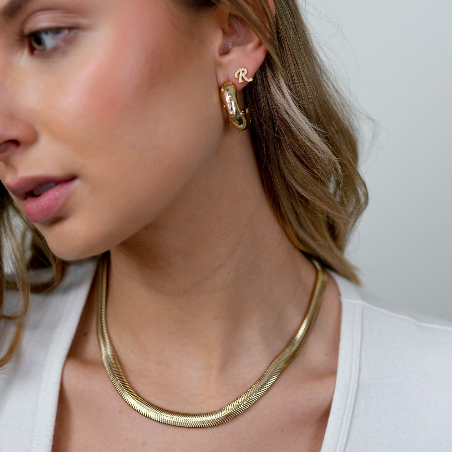 Liquid Gold Herringbone Necklace JEWELRY The Sis Kiss