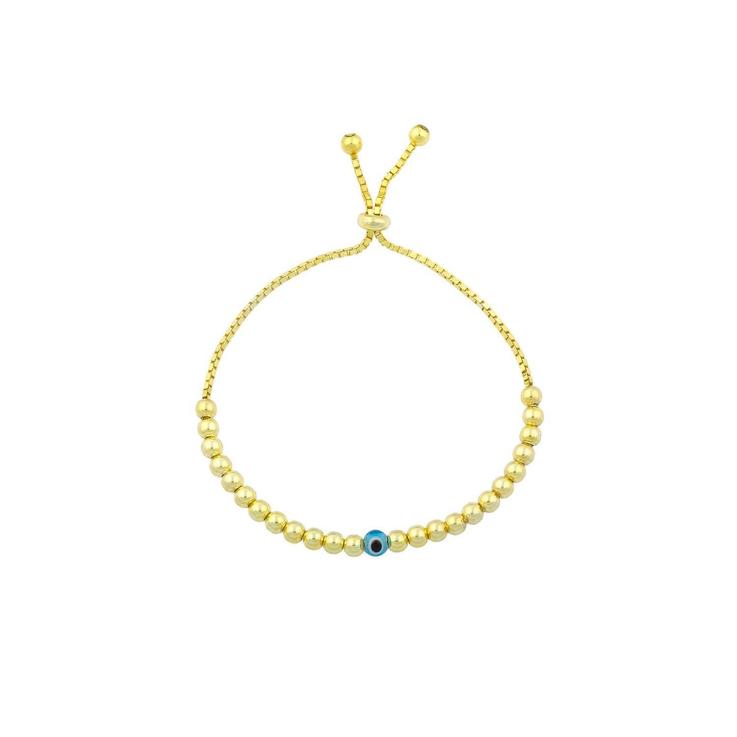 Blue Evil Eye Charm Bracelet JEWELRY The Sis Kiss
