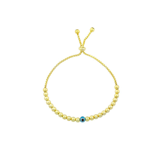 Blue Evil Eye Charm Bracelet JEWELRY The Sis Kiss