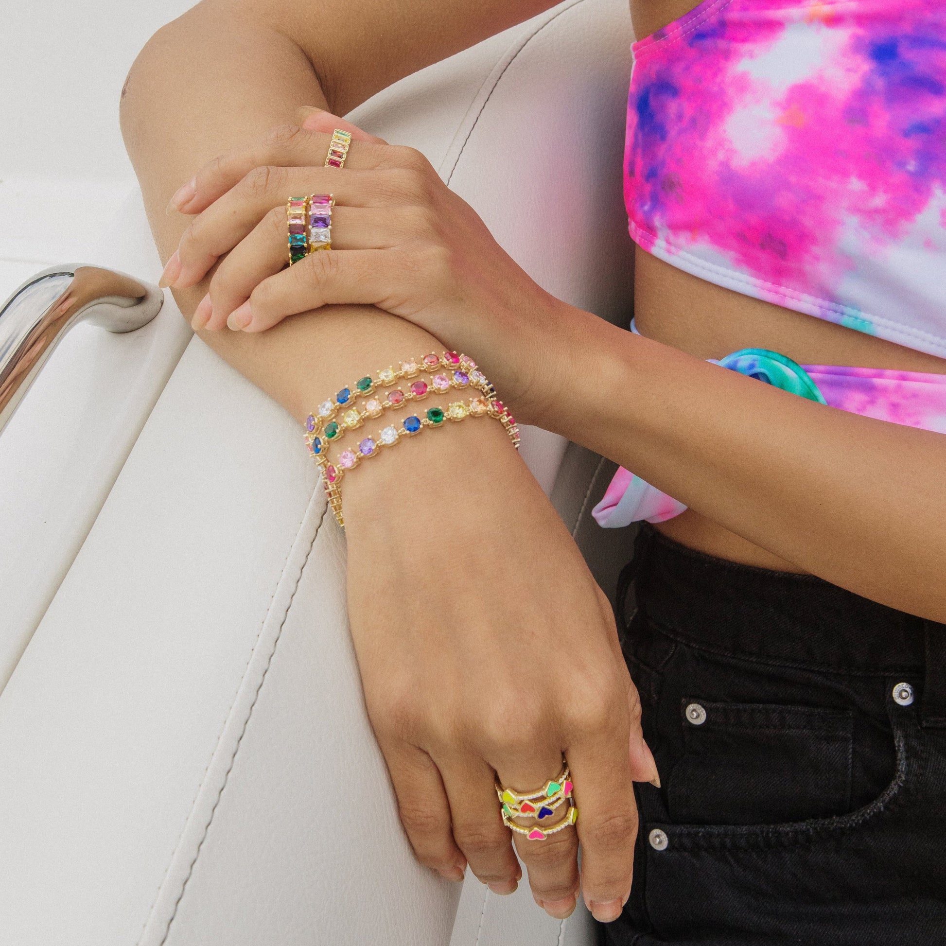 Multi-Colored Hearts Ring JEWELRY The Sis Kiss