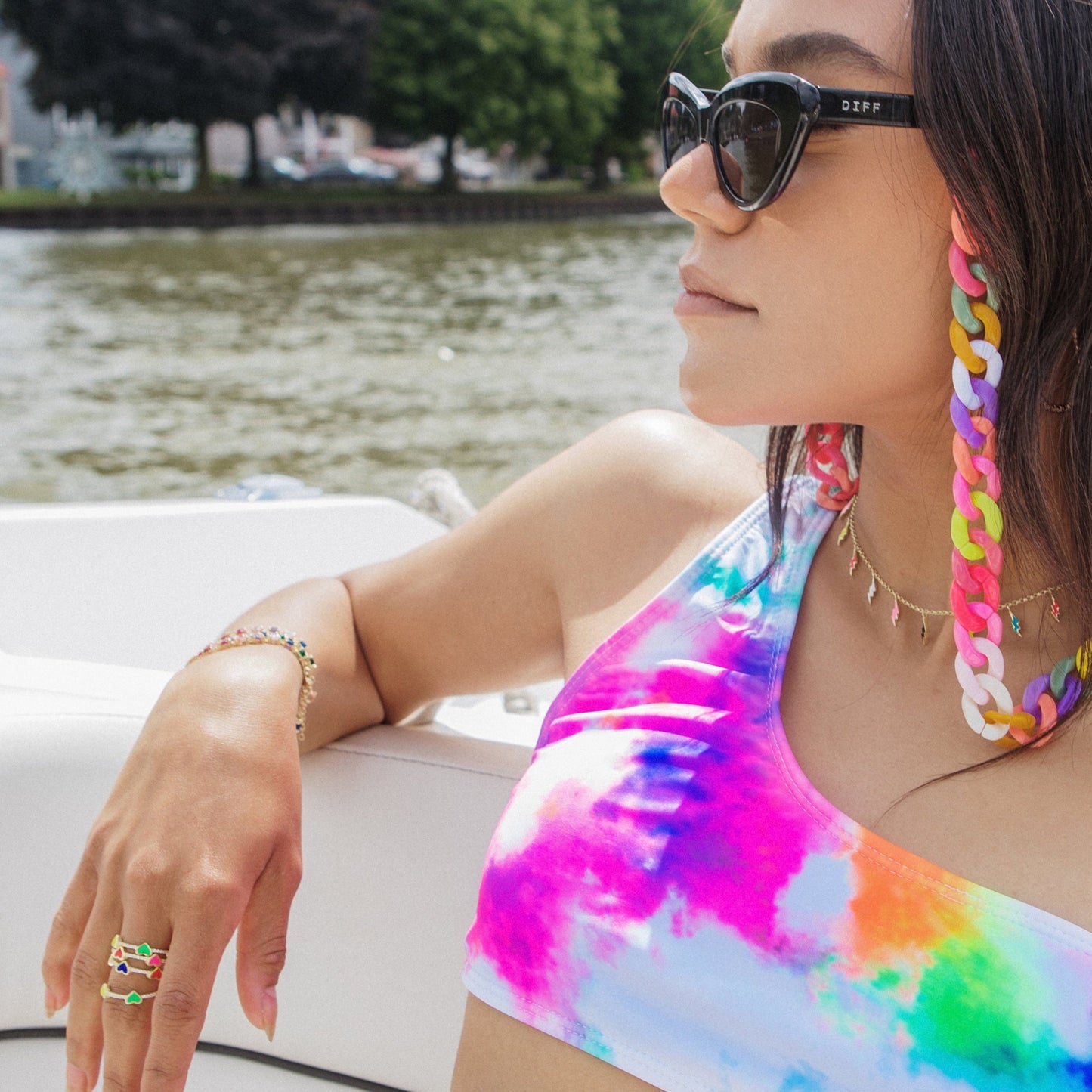 Multi-Colored Hearts Ring JEWELRY The Sis Kiss